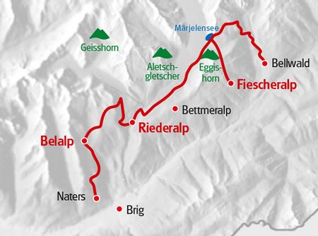 Karte Aletsch Panoramaweg
