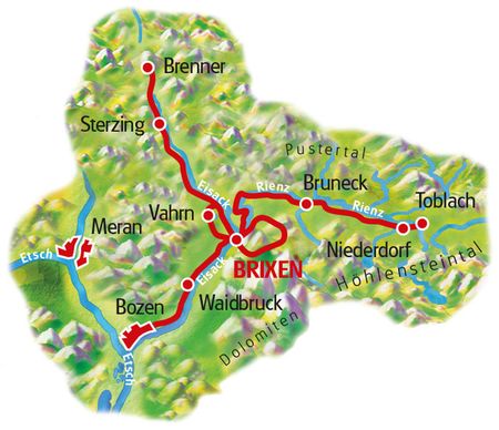 Karte Sternfahrt Brixen