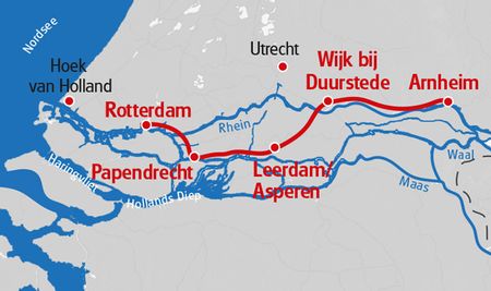 Karte Arnheim - Rotterdam - Rhein-Radweg VI