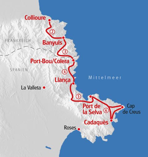 Karte Eurohike Collioure-Cadaques