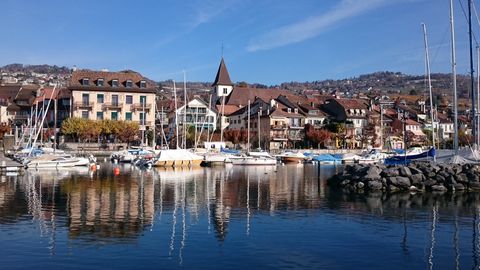 Blick auf den Hafen am Genfer See