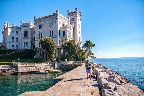 Castle Miramare on the hiking trail in Istria