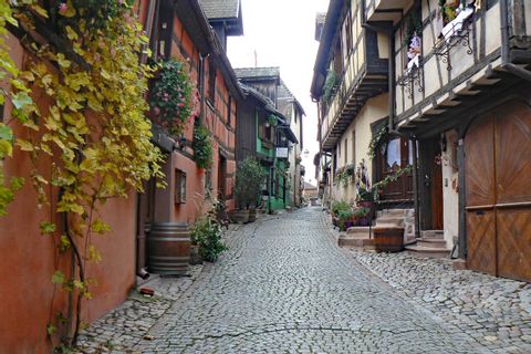Alley with half-timbered houses