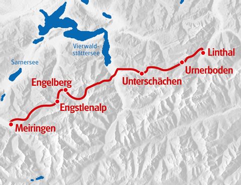 Tour Via Alpina, die von Meiringen nach Linthal führt.