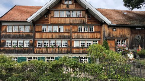 Beautiful wooden house. Alpine panorama trail. Hiking holidays with Eurotrek.