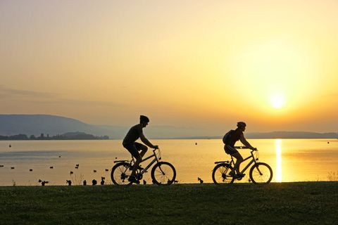 Cyclists on Lake Zurich