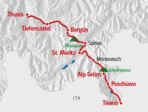 Karte Albula - Bernina