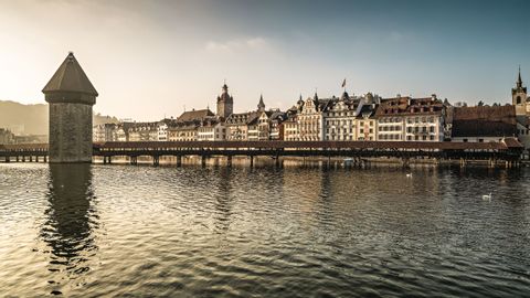 Lucerne in the sunlight. Active holidays with Eurotrek.