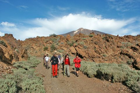 Hiking in a group on the Canary islands