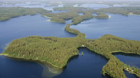 Blick auf die Finnische Seenplatte