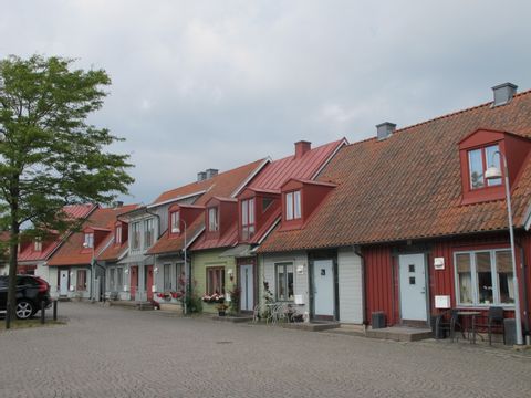 Reihenhäuser in Falkenberg auf der Velotour an der schwedischen Westküste.