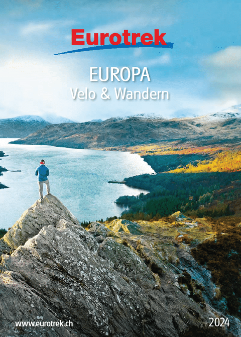 Titelbild Europa Katalog. Mann vor Schottischer Landschaft. 
