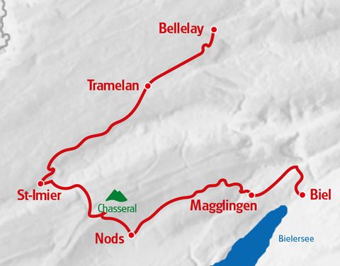 Karte Via Berna Bellelay