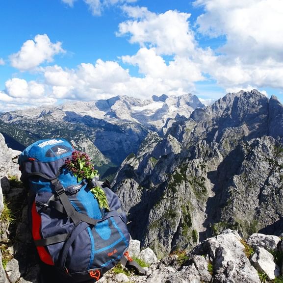 Eurohike backpack in the high alps