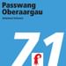 Blaues Routenschild mit Nummer 71 und Veloland Schweiz Logo. Text 'Passwang Oberaargau' mit rotem Qualitätszertifikat-Symbol.